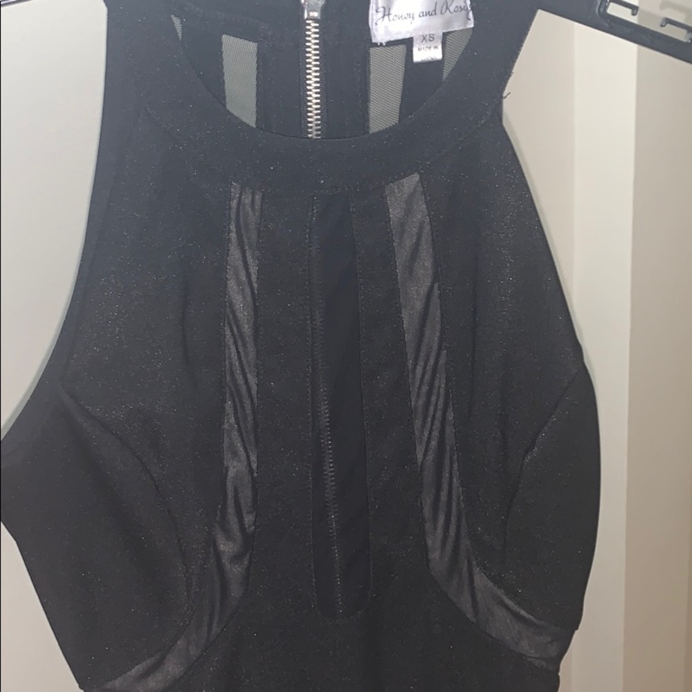 Black dress with some sheer cut outs